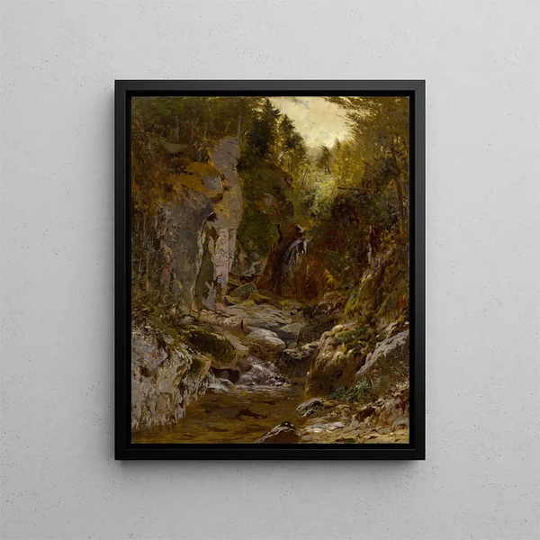 La rivière Opalescente Flume Adirondacks - Alexander Helwig Wyant — quadro incorniciato alla parete