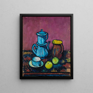 Alexander Kanoldt - Still life with coffee tableware and apples.webp