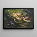 Sei anatre sull'acqua sotto cespugli di riva - Alexander Koester — quadro incorniciato alla parete