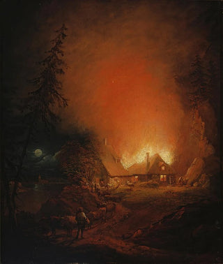 Alexander Laurus - Fire At Night In A Peasant House.webp