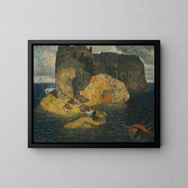 Epave di nave su un'isola - Alexander Rothaug — quadro incorniciato alla parete