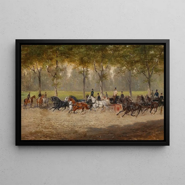 Corsa di carrozze - Alexander von Bensa — quadro incorniciato alla parete