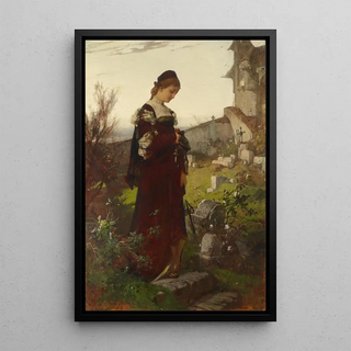 Alexander von LiezenMayer - Mdchen auf einem Friedhof.webp