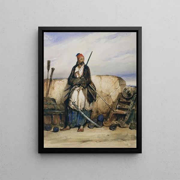 Un artilleur turco - Alexandre-Gabriel Decamps — quadro incorniciato alla parete