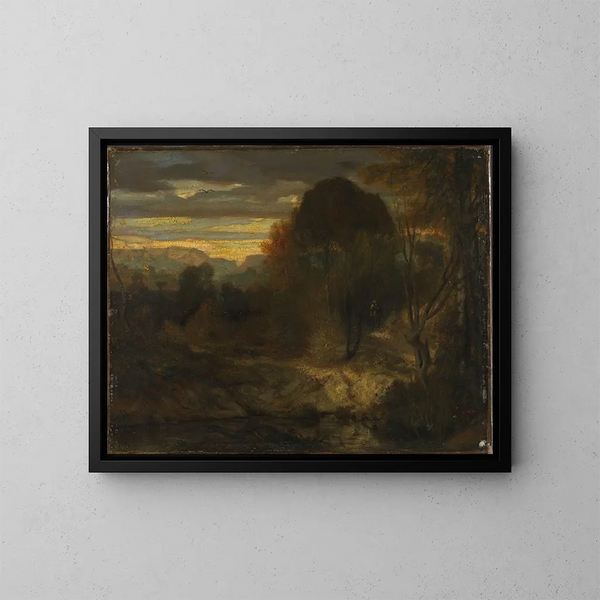 Paesaggio serale - Alexandre-Gabriel Decamps — quadro incorniciato alla parete