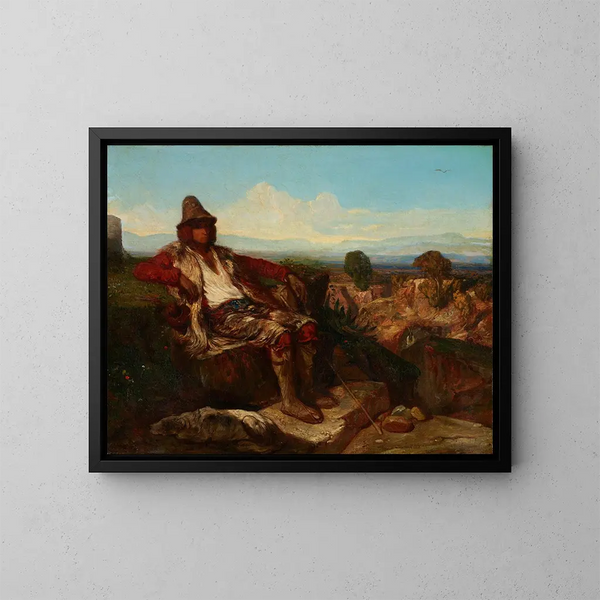 Bergère des Abruzzes - Alexandre-Gabriel Decamps — quadro incorniciato alla parete