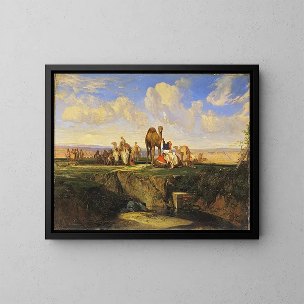 Giuseppe venduto dai suoi fratelli - Alexandre-Gabriel Decamps — quadro incorniciato alla parete