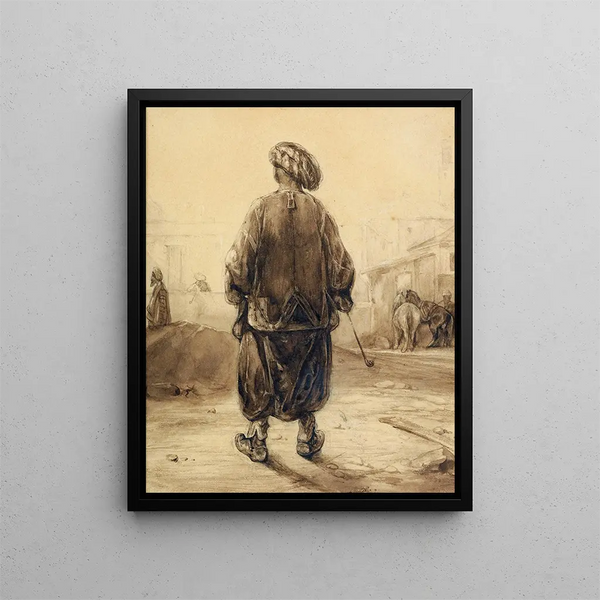 Il Fumatore di Chibouk - Alexandre-Gabriel Decamps — quadro incorniciato alla parete