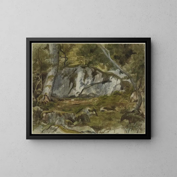 Foresta con rocce - Alexandre Cabanel — quadro incorniciato alla parete