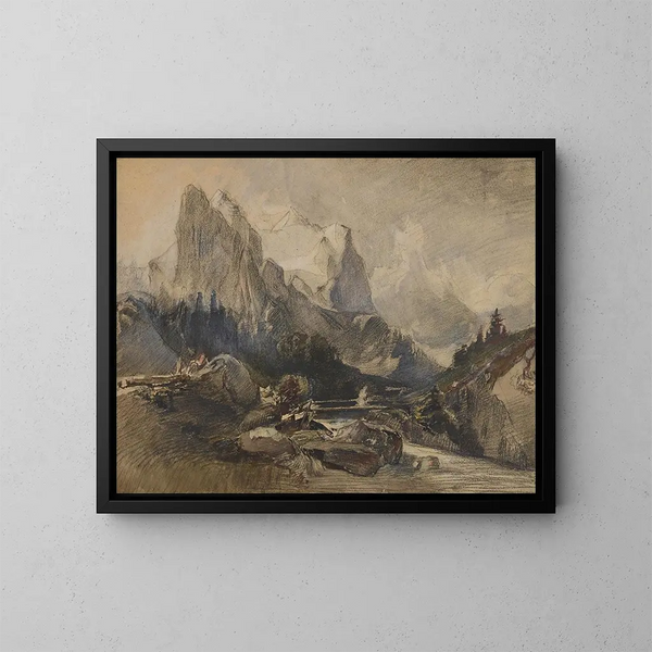 Le Wetterhorn dans l'Oberland bernois - Alexandre Calame — quadro incorniciato alla parete