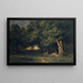 Paesaggio boscoso con caccia al cervo - Alexandre Calame — quadro incorniciato alla parete