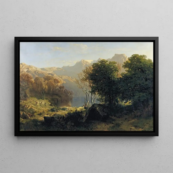Lago di Lucerna - Alexandre Calame — quadro incorniciato alla parete
