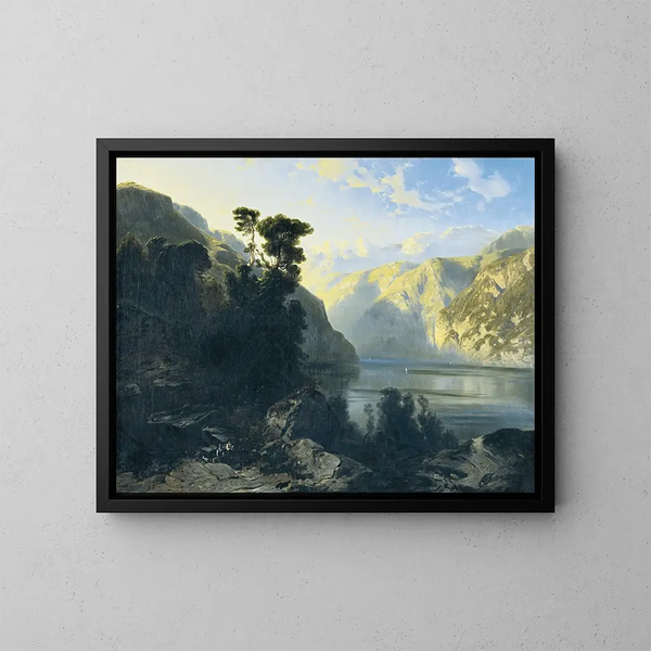 Lago Uri con l'Urirotstock - Alexandre Calame — quadro incorniciato alla parete