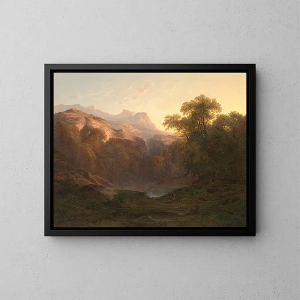 Paesaggio montano - Alexandre Calame — quadro incorniciato alla parete