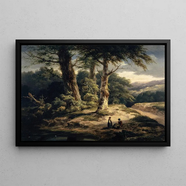 Paesaggio boscoso - Alexandre Calame — quadro incorniciato alla parete