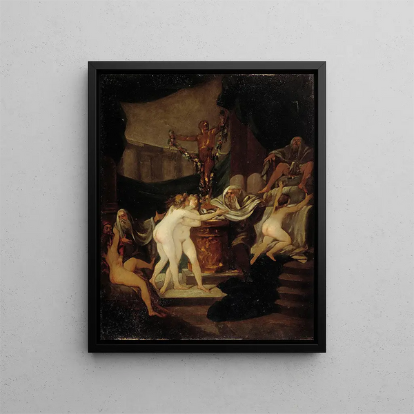 La Fête de Bacchus - Alexandre-Évariste Fragonard — quadro incorniciato alla parete