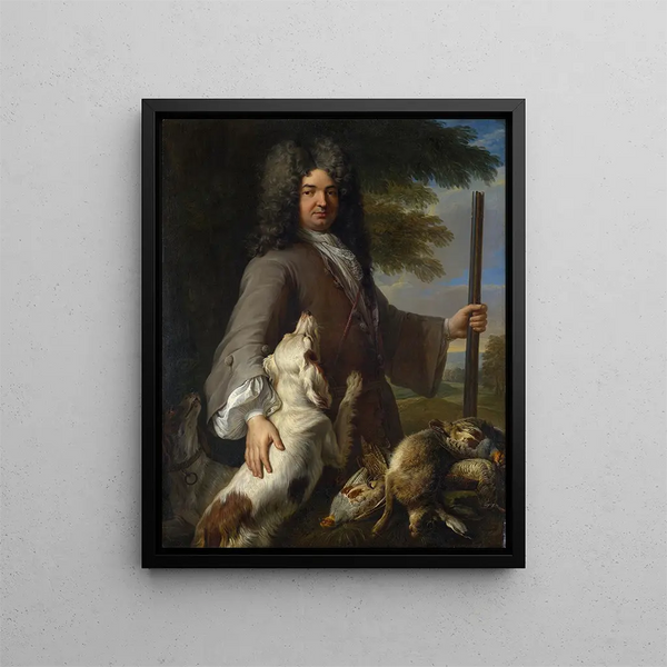 Ritratto di un cacciatore - Alexandre François Desportes — quadro incorniciato alla parete