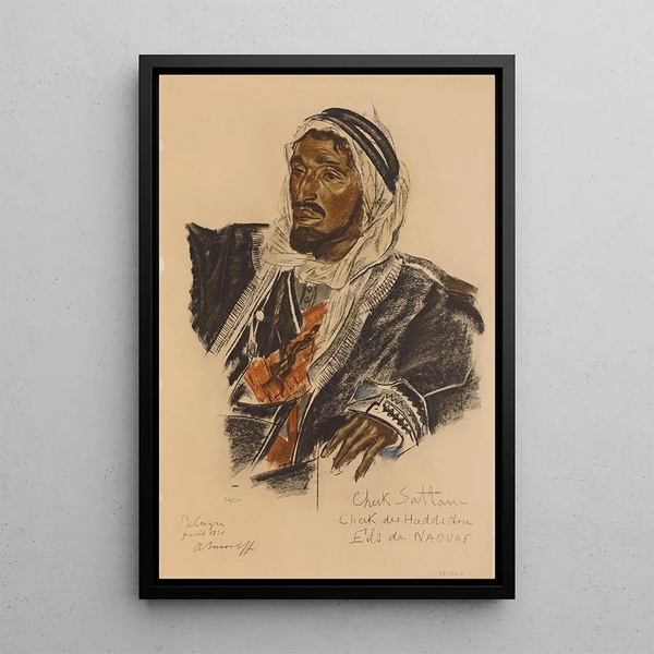 Cheikh Sattane Chef de la tribu Haddidine Palmyre - Alexandre Iacovleff — quadro incorniciato alla parete