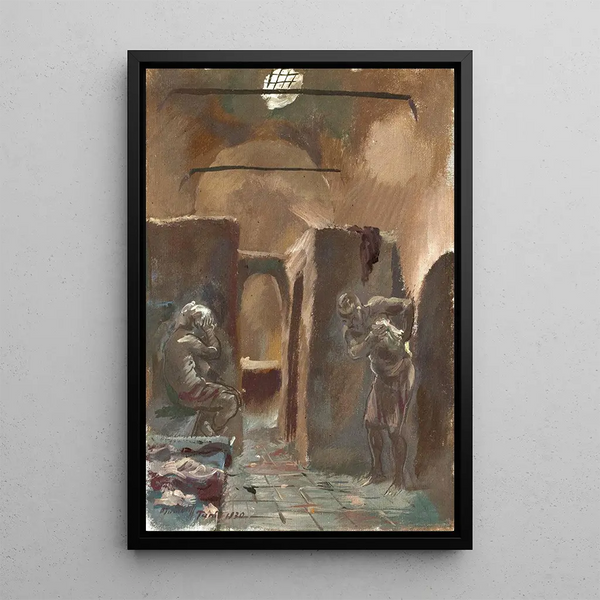 in un hammam a Tunisi, Tunisia - Alexandre Iacovleff — quadro incorniciato alla parete