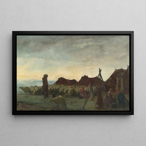 Nomades nella regione di Meched - Alexandre Iacovleff — quadro incorniciato alla parete