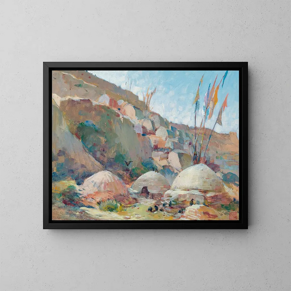 Paesaggio Chimérique - Alexandre Iacovleff — quadro incorniciato alla parete