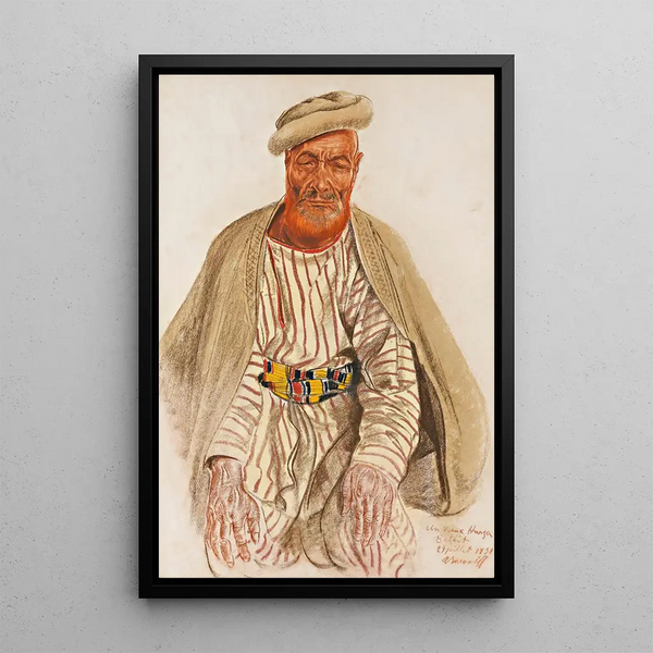 Ritratto di un membro della tribù Hunza - Alexandre Iacovleff — quadro incorniciato alla parete