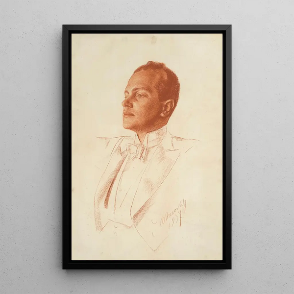 Ritratto del direttore d'orchestra Antal Dorti - Alexandre Iacovleff — quadro incorniciato alla parete