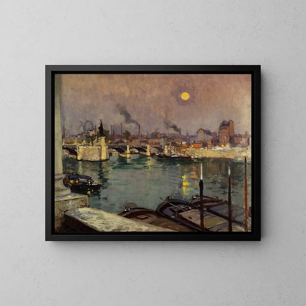 Il Ponte di Grenelle visto dalla casa dell'artista, quai Louis-Blériot, attuali 15° e 16° arrondissement - Alexandre Nozal — quadro incorniciato alla parete