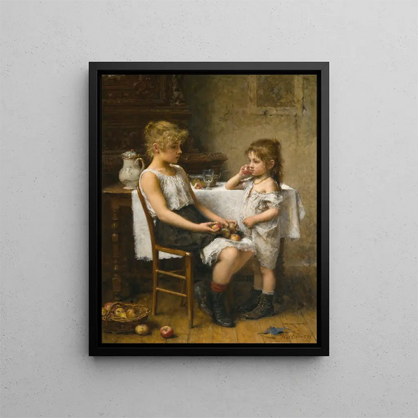 Scegliere delle mele - Alexei Harlamoff — quadro incorniciato alla parete