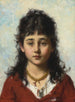 Ritratto di una giovane ragazza con una collana - Alexei Harlamoff — vista dell’opera