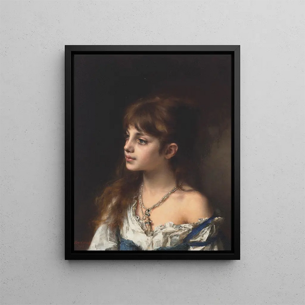 Giovane modella - Alexei Harlamoff — quadro incorniciato alla parete
