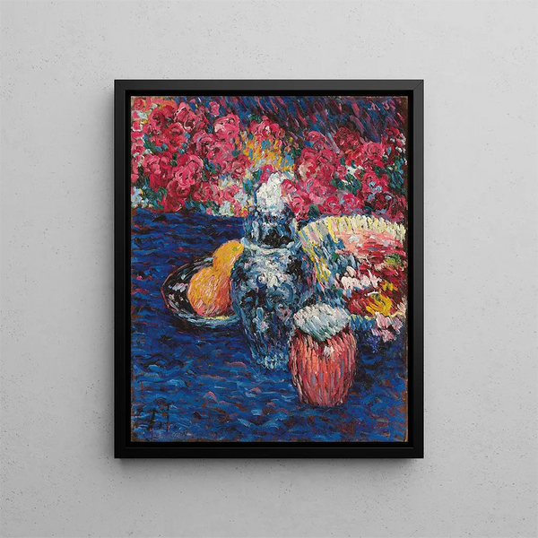 Nature morte con fiori e frutta - Alexej von Jawlensky — quadro incorniciato alla parete