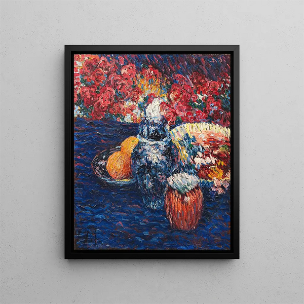 Nature morte con fiori e frutti - Alexej von Jawlensky — quadro incorniciato alla parete