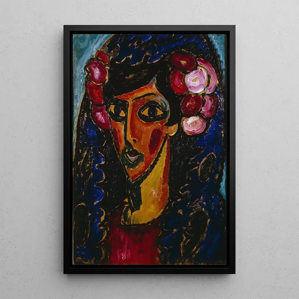 La Mantille bleue - Alexej von Jawlensky — quadro incorniciato alla parete