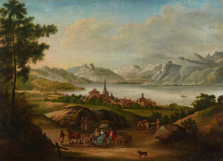 Alexis Nicolas Prignon - Vue du fond du Lac de Genve prise au dessus de Cucille.webp