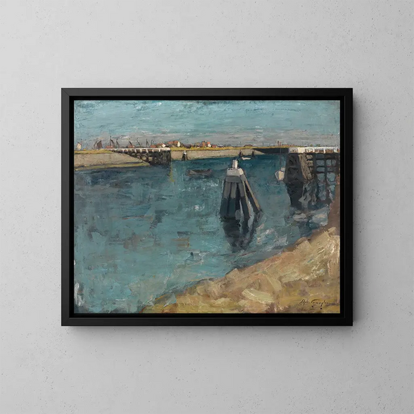 L'ingresso del porto di Zeebruges - Alfons Vermeylen — quadro incorniciato alla parete