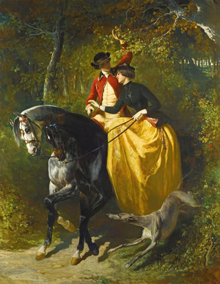 Alfred De Dreux - Lentre au bois.webp