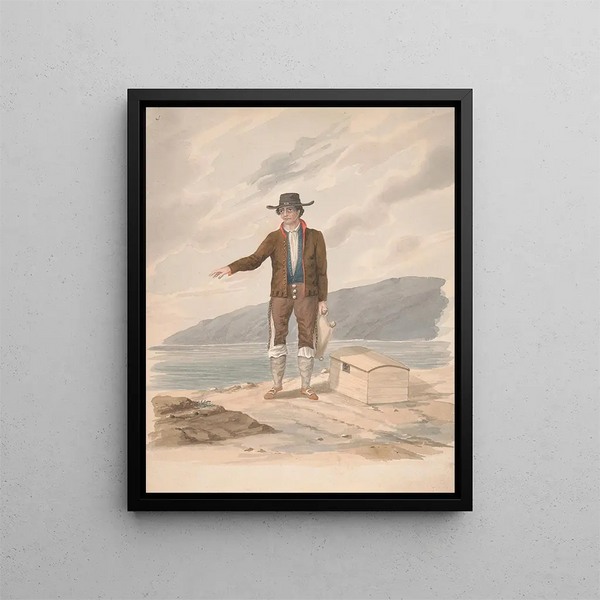 Uomo in piedi sulla riva - Alfred Diston — quadro incorniciato alla parete