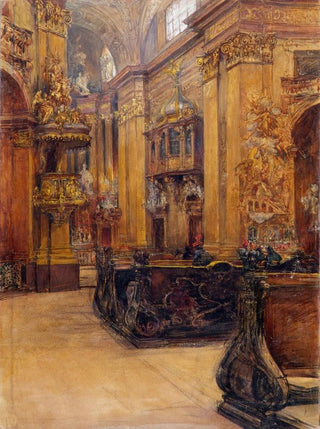 Alfred Edler von Pflgl - Das Innere der Peterskirche in Wien.webp