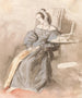 Studio di una donna addormentata su una sedia - Alfred Edward Chalon — vista dell’opera