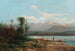 Paesaggio di lago montano con pescatore - Alfred Godchaux — vista dell’opera