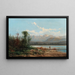 Paesaggio di lago montano con pescatore - Alfred Godchaux — quadro incorniciato alla parete