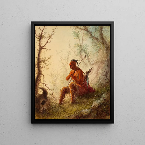 indiano Sioux su una tomba - Alfred Jacob Miller — quadro incorniciato alla parete