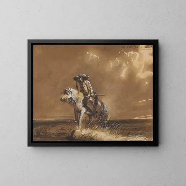 Il novizio smarrito - Alfred Jacob Miller — quadro incorniciato alla parete