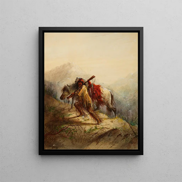 Le Scalp-Lock - Alfred Jacob Miller — quadro incorniciato alla parete