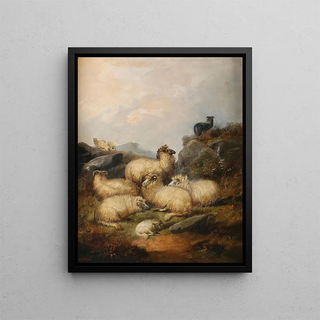 Alfred Morris - A flock of sheep in the Scottish Highlands.webp