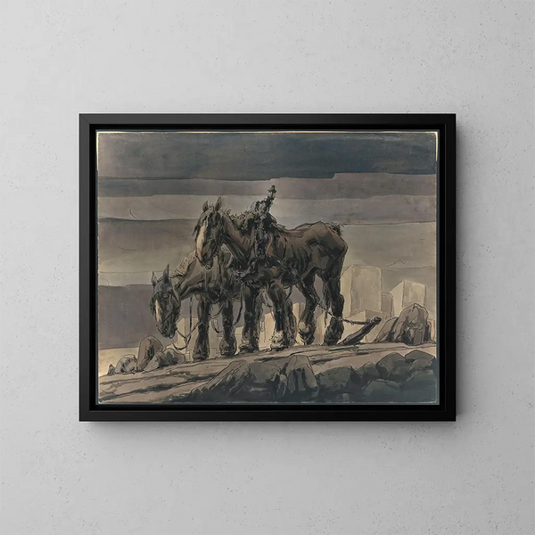 Esclaves della costruzione - Alfred Ost — quadro incorniciato alla parete
