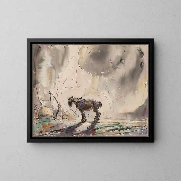 Cavallo solitario - Alfred Ost — quadro incorniciato alla parete