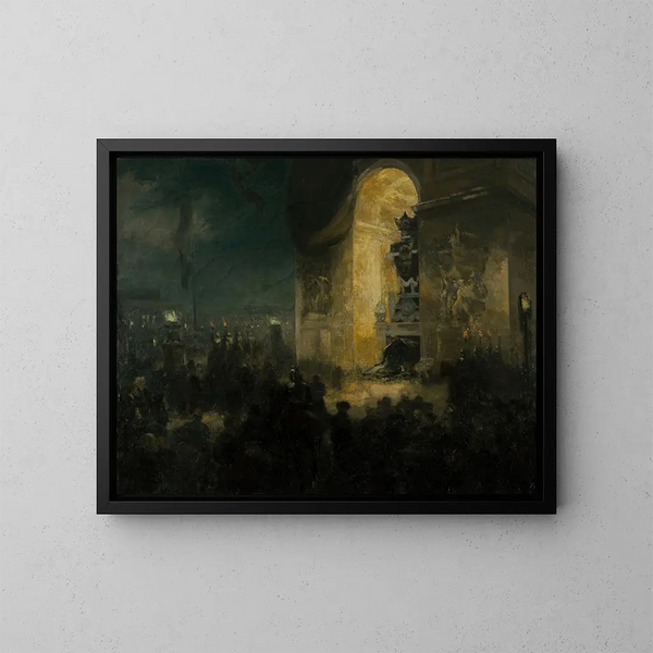 La veille sous l'Arc de triomphe - Alfred Philippe Roll — quadro incorniciato alla parete