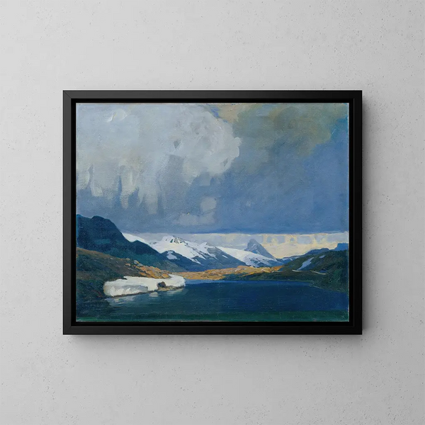 Tempesta sul Bernina - Alfred Poell — quadro incorniciato alla parete